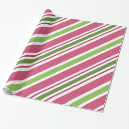 Kerstcadeaupapier met roze streep cadeaupapier