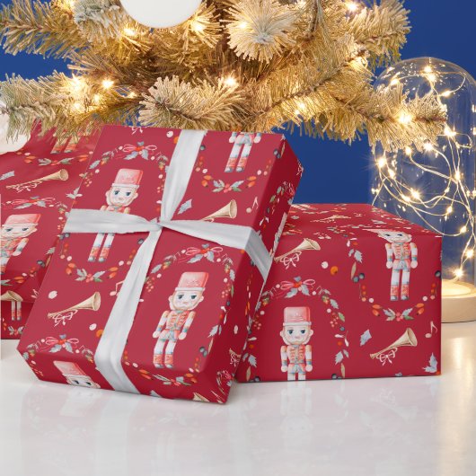 Kerstcadeaupapier met speelgoedsoldaat uit grootmo cadeaupapier (Feestdagen)