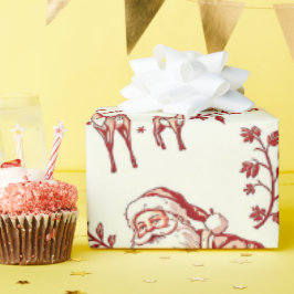 Kerstcadeaupapier met vintage rode toile  cadeaupapier