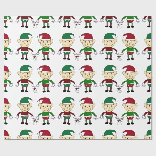 kerstcadeaupapier met witte omhulling cadeaupapier (Vlak)