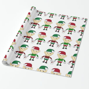 kerstcadeaupapier met witte omhulling cadeaupapier