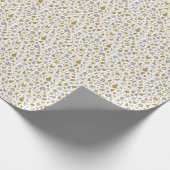 Kerstcadeaupapier - Moderne kerstmannen van peperk Cadeaupapier (Hoek)