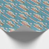 kerstcadeaupapier op de Noordpool Cadeaupapier (Hoek)