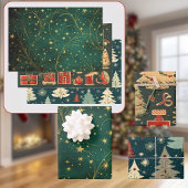 Kerstcadeaupapier Plat Vellen Set 1