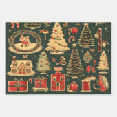 Kerstcadeaupapier Plat Vellen Set 1 (Voorkant 2)