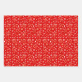 Kerstcadeaupapier Plat Vellen Set van 3 (Voorkant 3)