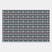 Kerstcadeaupapier Plat Vellen Set van 3 (Voorkant)