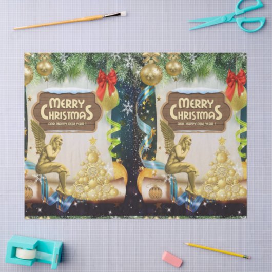 kerstcadeaupapier, pretkerst, engel tissuepapier (Craft)