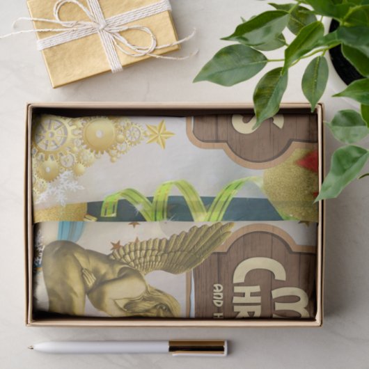 kerstcadeaupapier, pretkerst, engel tissuepapier (Geschenk)