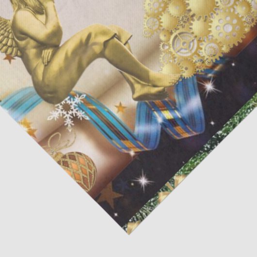kerstcadeaupapier, pretkerst, engel tissuepapier (Detail)