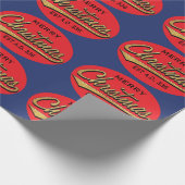 Kerstcadeaupapier "Retro Prettig Kerstfeest" Cadeaupapier (Hoek)