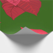 Kerstcadeaupapier Rode bloemen Cadeaupapier (Hoek)