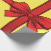Kerstcadeaupapier Rode Strik Geel Cadeaupapier (Hoek)