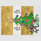 kerstcadeaupapier Santa Elf Snowman Tissuepapier (Voorkant)