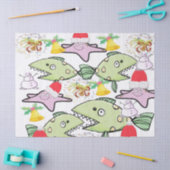 kerstcadeaupapier Shark Fish Snowman Tissuepapier (Craft)