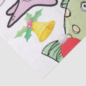 kerstcadeaupapier Shark Fish Snowman Tissuepapier (Detail)