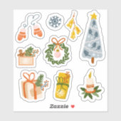 Kerstcadeaupapier van 9 stickers (Vel)