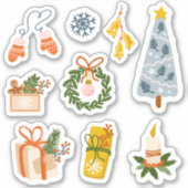 Kerstcadeaupapier van 9 stickers (Voorkant)