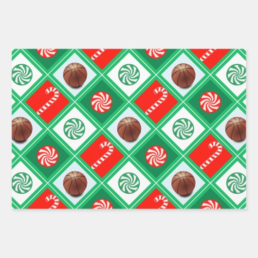 kerstcadeaupapier voor basketbal inpakpapier vel (Voorkant 3)