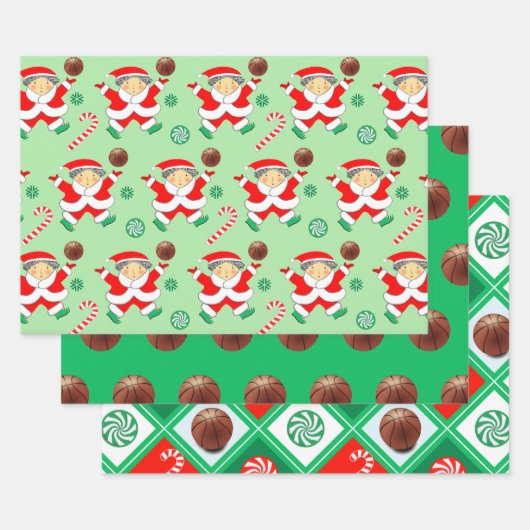 kerstcadeaupapier voor basketbal inpakpapier vel (Set)