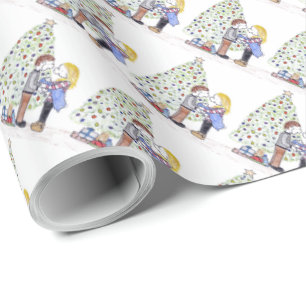 Kerstcadeaupapier voor de familie van Lizzy Cadeaupapier