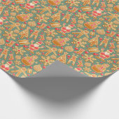 kerstcadeaupapier voor feestdagen met kerkkoekjes cadeaupapier (Hoek)