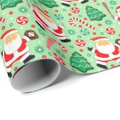 kerstcadeaupapier voor honkbal cadeaupapier (Rol Hoek)