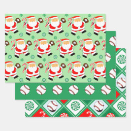 kerstcadeaupapier voor honkbal inpakpapier vel