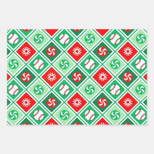 kerstcadeaupapier voor honkbal inpakpapier vel (Voorkant 2)