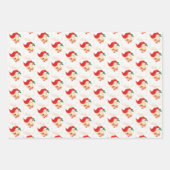 kerstcadeaupapier voor kerstcadeautjes voor retro  inpakpapier vel (Voorkant 3)