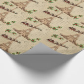  kerstcadeaupapier voor Kerstmis in Santa Paris Cadeaupapier (Hoek)