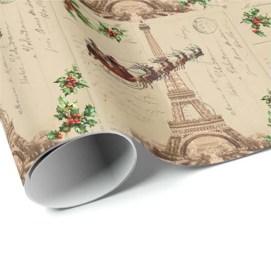  kerstcadeaupapier voor Kerstmis in Santa Paris Cadeaupapier (Rol Hoek)