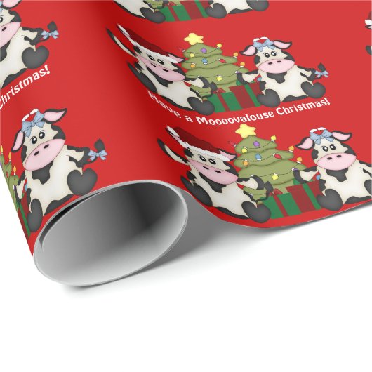 kerstcadeaupapier voor Koe Cadeaupapier (Rol Hoek)