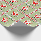 kerstcadeaupapier voor meisjes in de voetbalvakant cadeaupapier (Hoek)
