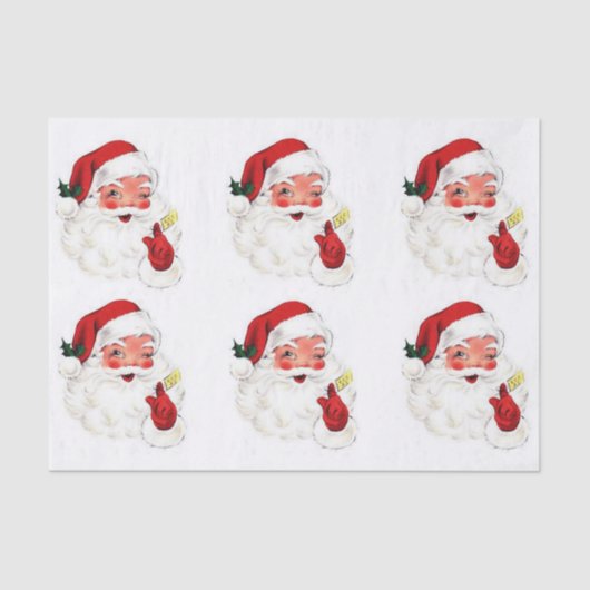  kerstcadeaupapier voor Retro Santa Gift Tissuepapier (Voorkant)