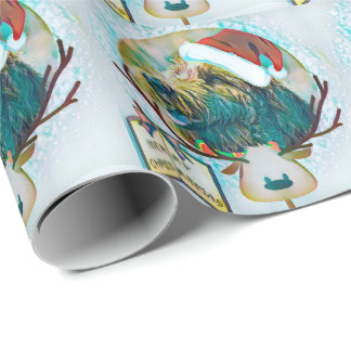 kerstcadeaupapier voor Santa Labradoedle Cadeaupapier