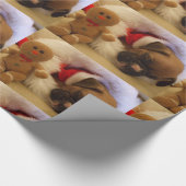 kerstcadeaupapier voor slaapboxerpuppy's cadeaupapier (Hoek)