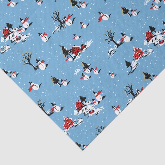 kerstcadeaupapier voor Snowman Tissuepapier (Detail)