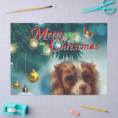 kerstcadeaupapier, vrolijk kerstfeest, hond tissuepapier (Craft)