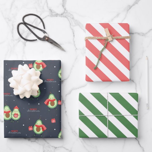 kerstcadeaupapierset van 3 inpakpapier vel (Voorkant)
