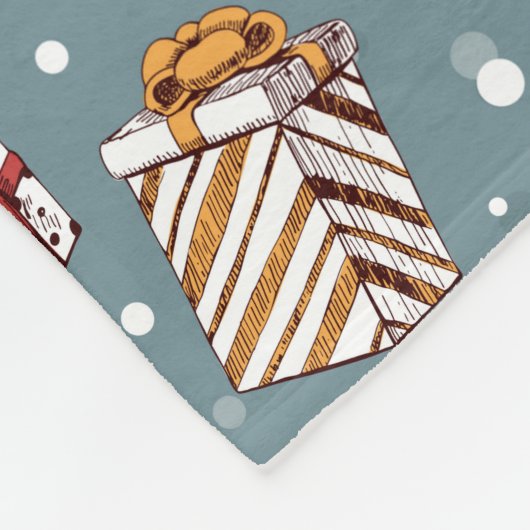 kerstcadeaupatroon fleece deken (Hoek)