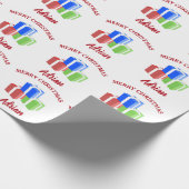 kerstcadeaupatroon Gepersonaliseerd naam Cadeaupapier (Hoek)