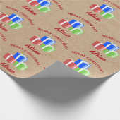 kerstcadeaupatroon Gepersonaliseerd naam Kraft Cadeaupapier (Hoek)