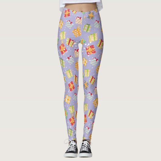 kerstcadeaupatroon leggings (Voorkant)