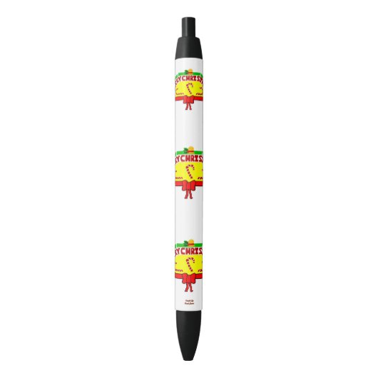 kerstcadeaupen zwarte inkt pen (Voorkant Verticaal)