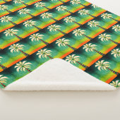 kerstcadeaupixel met kersttand Kunst met palmboom Sherpa Deken (3/4)