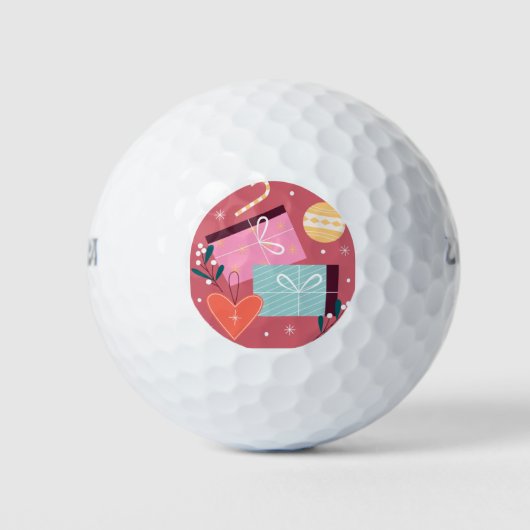 Kerstcadeaus 2 golfballen (Voorkant)