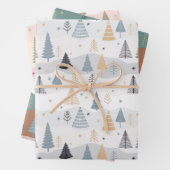 Kerstcadeaus 3 vellen wikkelpapier Bomen (In situ)