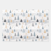 Kerstcadeaus 3 vellen wikkelpapier Bomen (Voorkant)