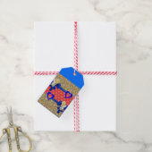 kerstcadeaus Angels Blue Hearts Cadeaulabel (Met Touw)